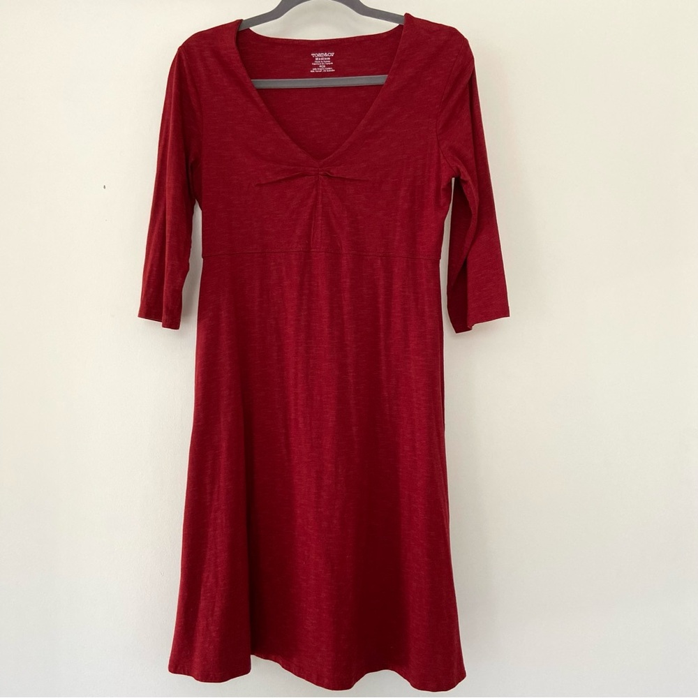 Horny Toad Toad & Co Dress Size Medium Red Rosalinda Minimalist Organic Everyday